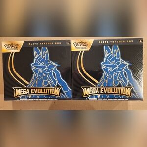 2 x Pokémon TCG Mega Evolution Lucario Elite Trainer Boxes ETBs Sealed New